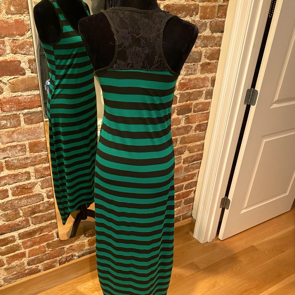 Summer Maxi dress w/ lace detail and high/low hem